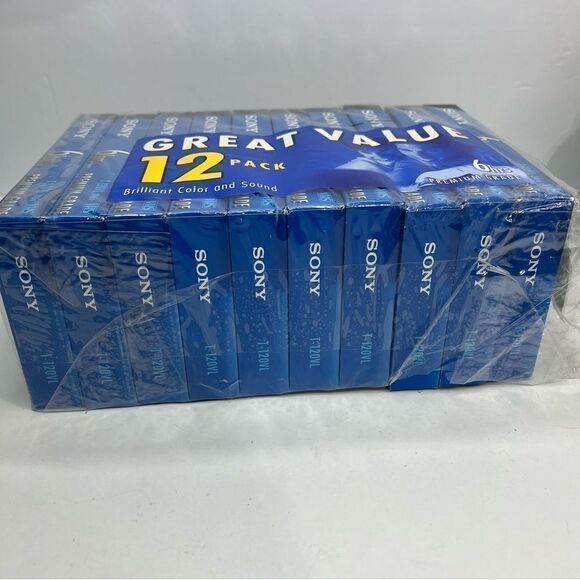 Lot of 10 Sony T-120VL Premium Grade 6 Hr EP Blank VHS VCR Video Tape OPEN PACK - Picture 4 of 5